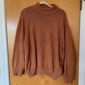Aerie Orange / Rust Colored Thick, Chunky Knit Sweater